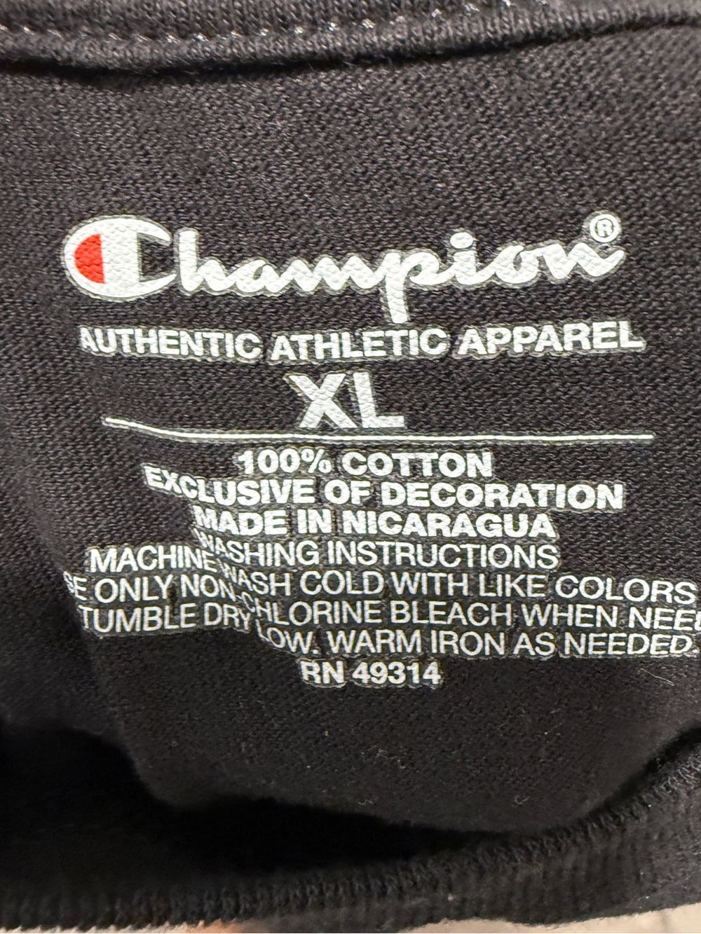 Champion Rutgers University Scarlet Knights Black Arched Logo T-Shirt Size XL - Picture 6 of 6